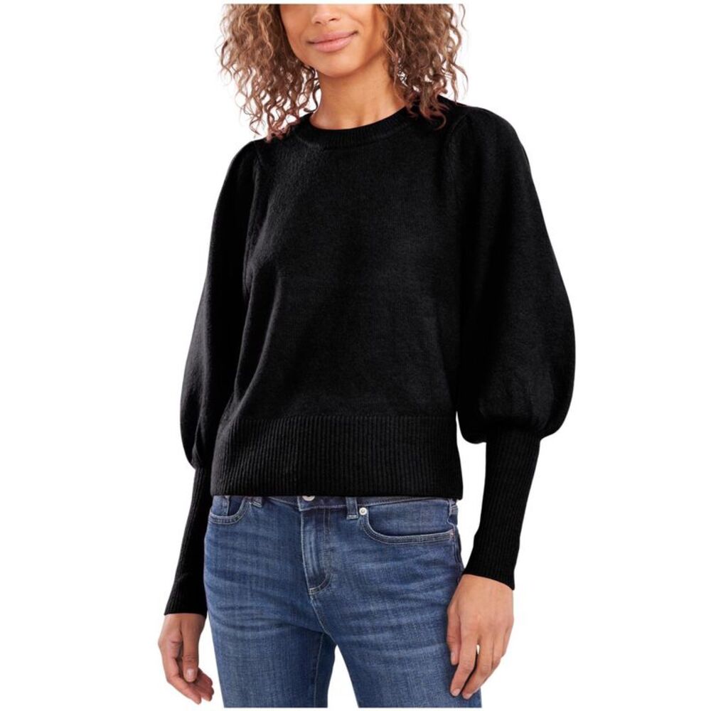 CeCe Womens Puff Long Sleeve Crew Pullover Sweater, NWT